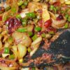 Spicy cranberry recipe with fresh cranberries, onion, green chilli, and Indian spices