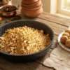 Homemade Gond Ke Laddu made with edible gum, whole wheat flour, ghee, and mixed dry fruits arranged on a serving plate