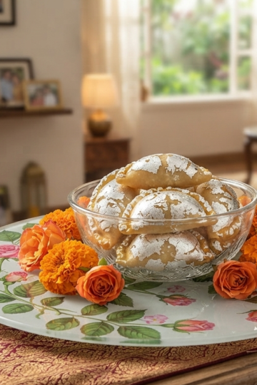 Gujiya Recipe with crispy golden pastry and mawa filling