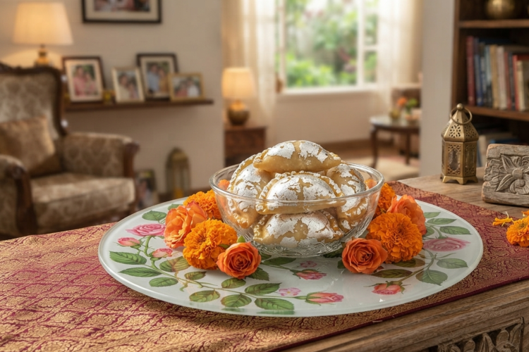 Gujiya Recipe with crispy golden pastry and mawa filling