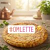 Fluffy omelette recipe with onions, tomatoes, green chilli, and fresh herbs served on a white plate