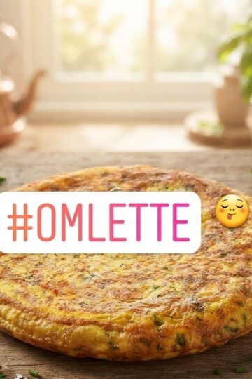 Fluffy omelette recipe with onions, tomatoes, green chilli, and fresh herbs served on a white plate