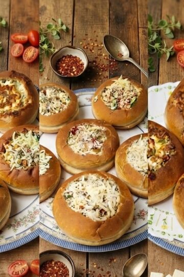 Cheesy Paneer Bun Recipe with garlic and melted