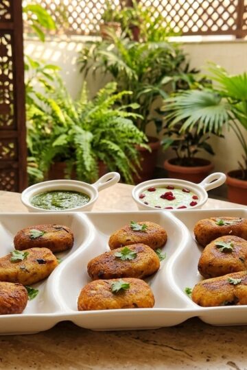 Golden samak paneer cutlets made with paneer, potatoes and barnyard millet flour
